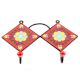 Red And Yellow Floral Tiles Hooks